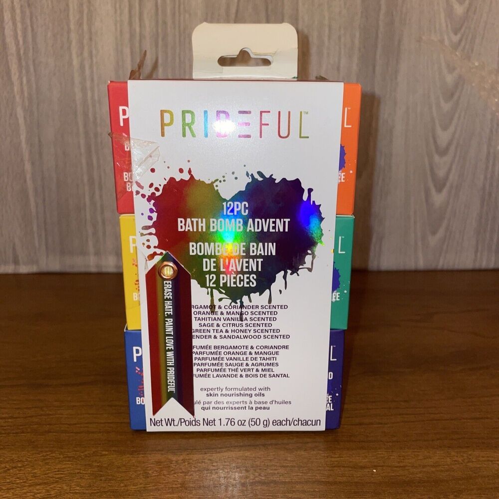 Prideful 12 Pack Bath Bombs Advent Set BATH BOMBS New Pride Theme Rainbow